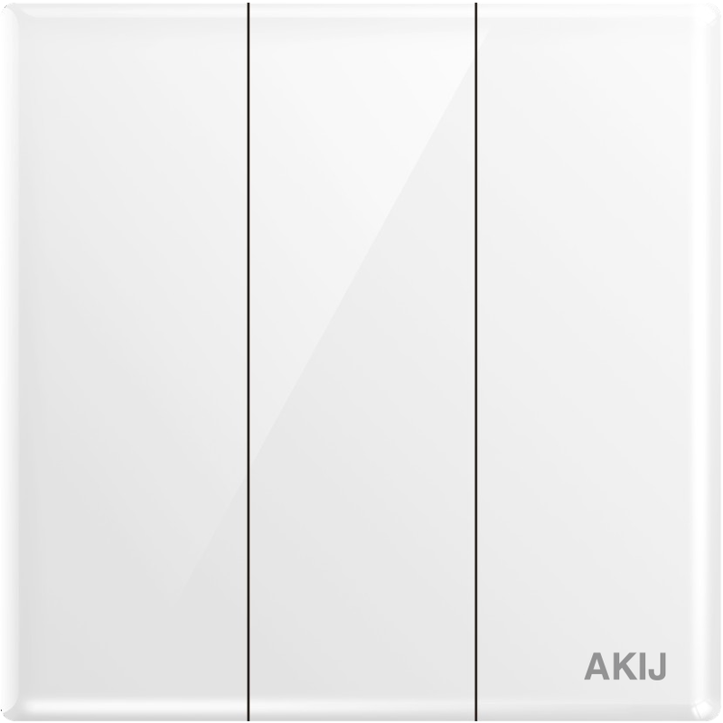 AKIJ Divine 3 Gang 1 Way Switch- White - FDW3G191878