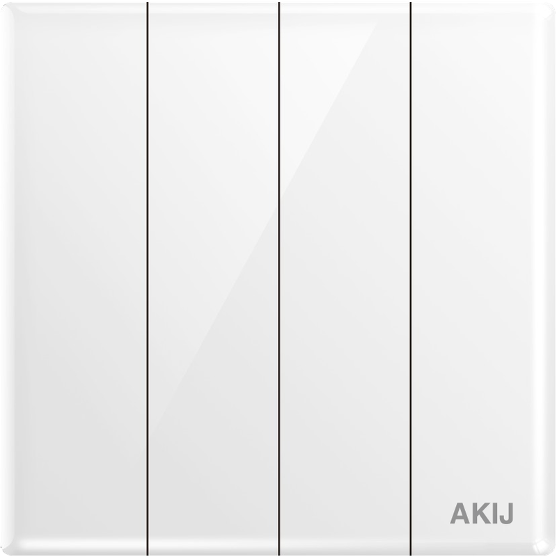 AKIJ Divine 4 Gang 1 Way Switch- White - FDW4G191879