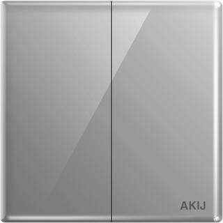 AKIJ Divine 2 Gang 1 Way Switch-Grey