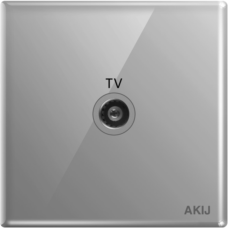 Akij Divine TV Socket -Grey - FDGTVS91913