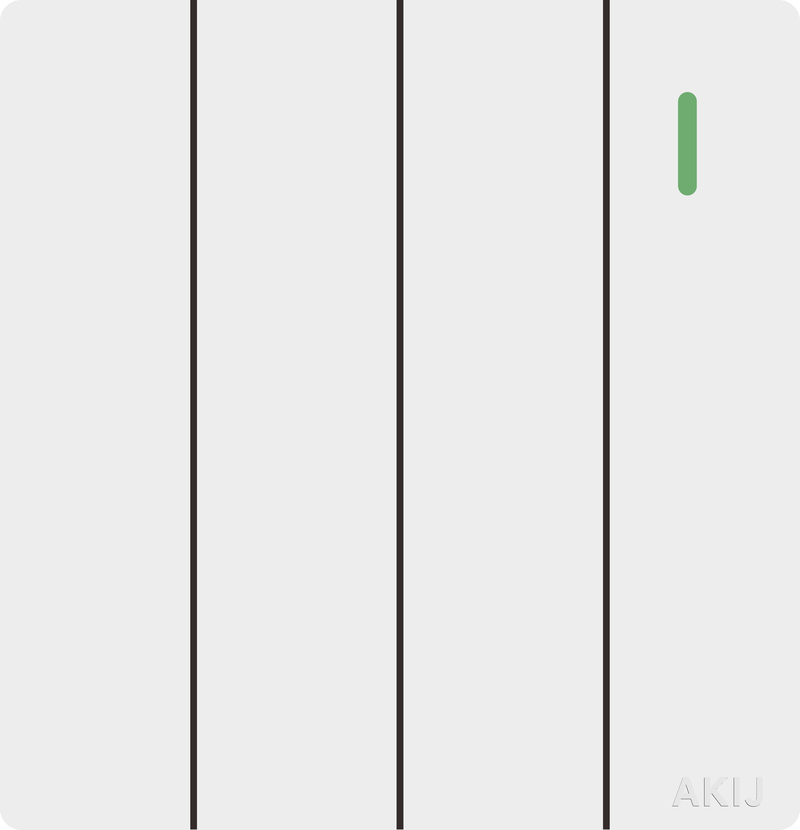 Akij Roma 4 Gang 1 Way Switch- White - FR4G1W10974
