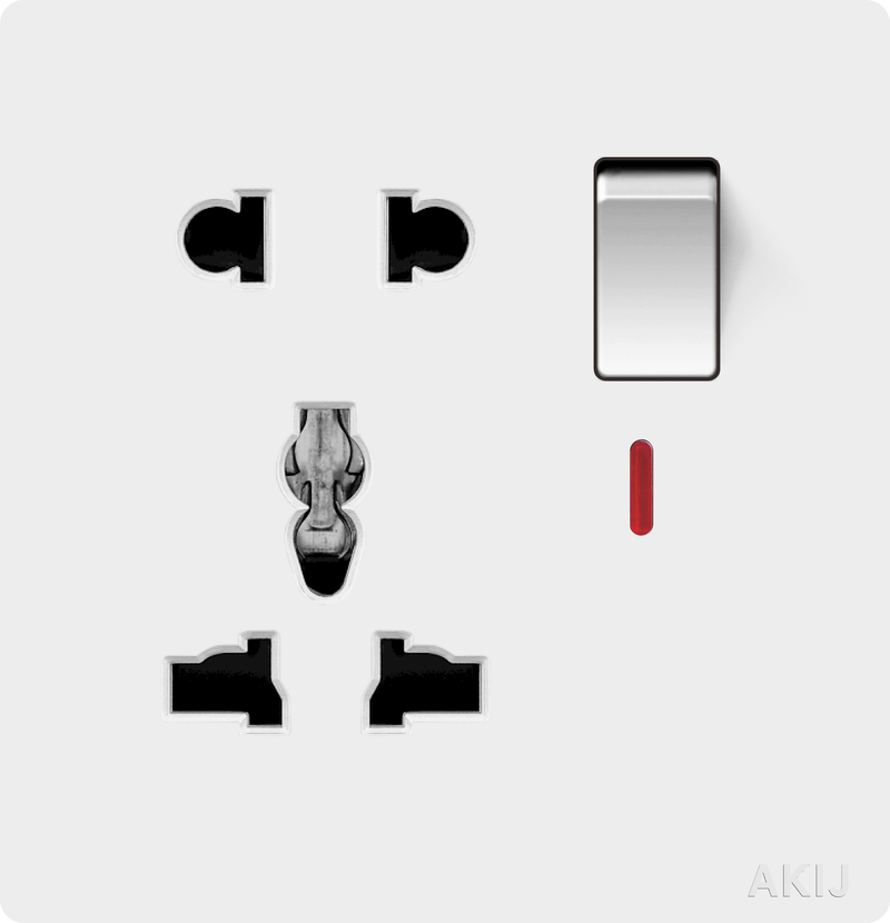 Akij Roma Multi Socket With Switch 13A -White - FRMS1310982
