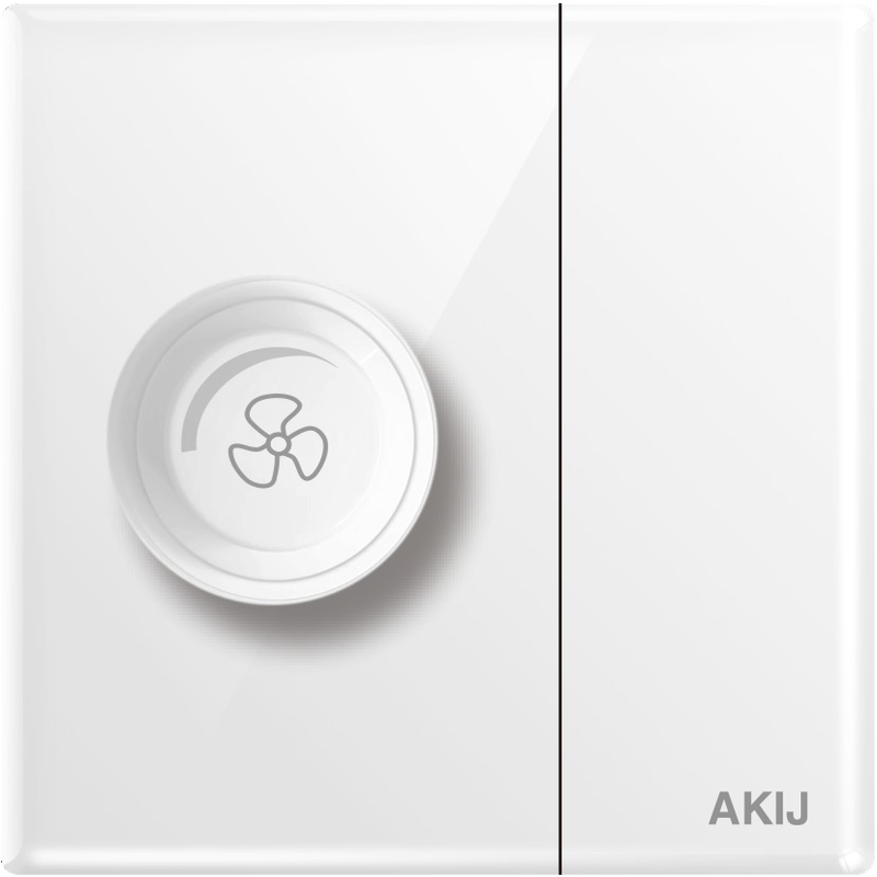 AKIJ Divine Fan Dimmer With 1 Way Switch-White - FDWFD191883