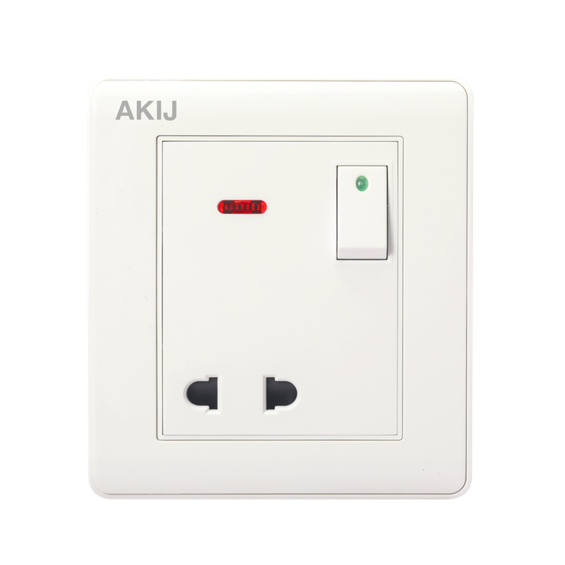 Akij Elite 2 Pin Socket With Switch - FGE2PSS1861