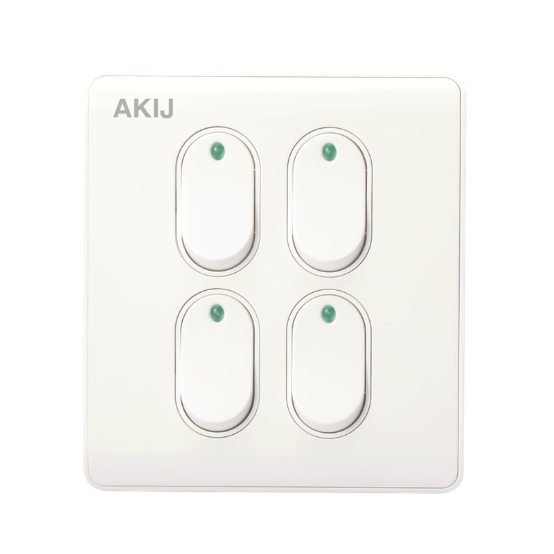 Akij Elite 4 Gang 1 Way Switch - FGE4G1W1859