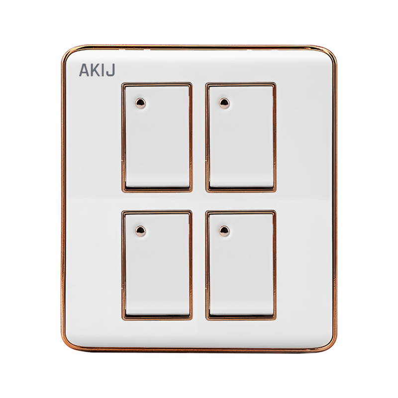 Akij Delight 4 Gang 1 Way Switch - FGD4G1W0028