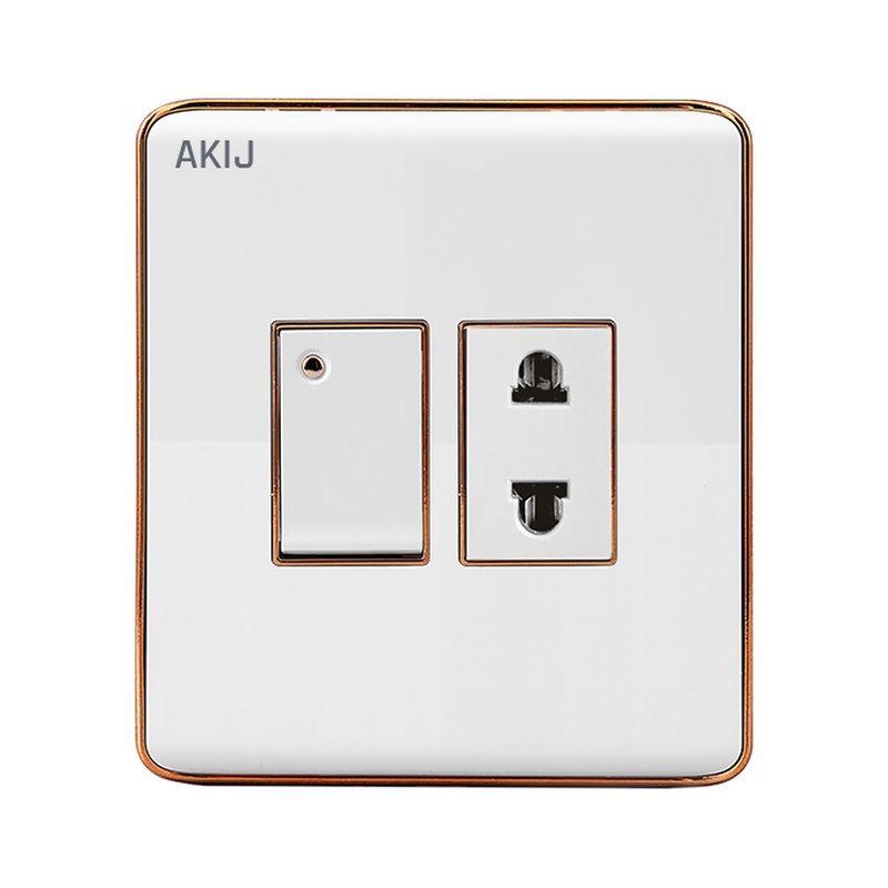 Akij Delight 2 Pin Socket With Switch - FGD2PS00032
