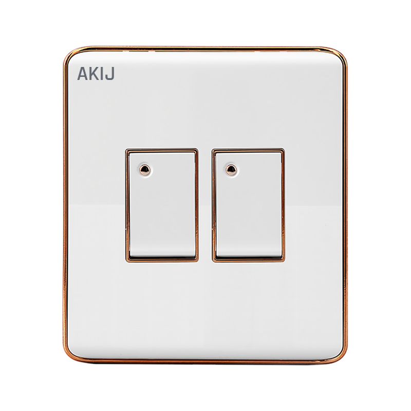 Akij Delight 2 Gang 1 Way Switch - FGD2G1W0025