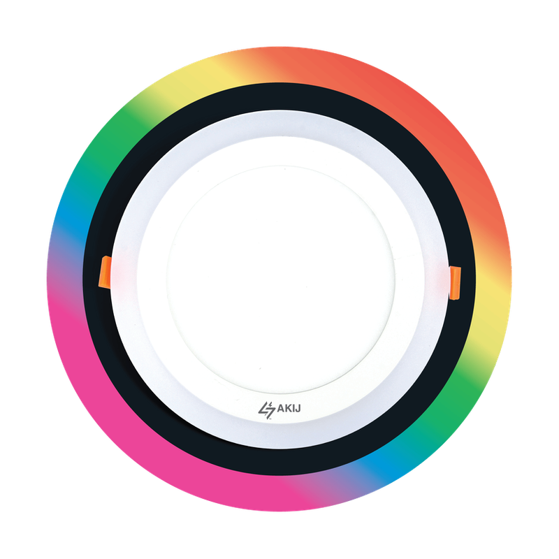 Akij LED Panel Light Round Ceiling 12W+4W Rainbow - FGLRC121878