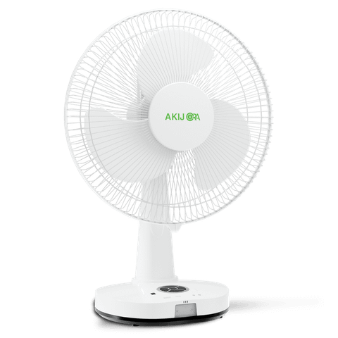 AKIJ ORA BLDC Rechargeable Table Fan 12 Inches-White - FGTF1293402
