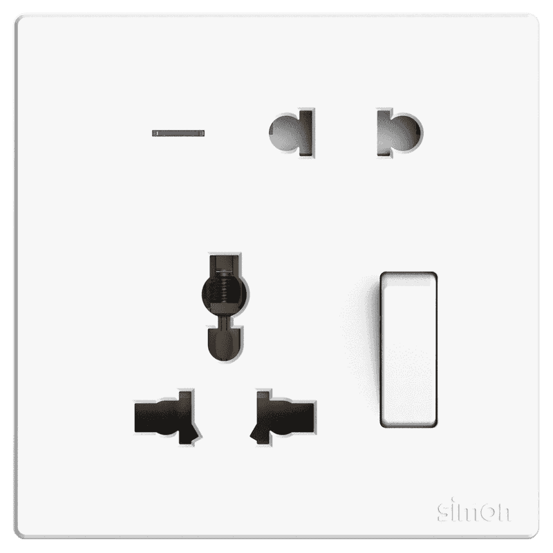 M3 White Multi Socket With Switch 13A - FGMWMS90407