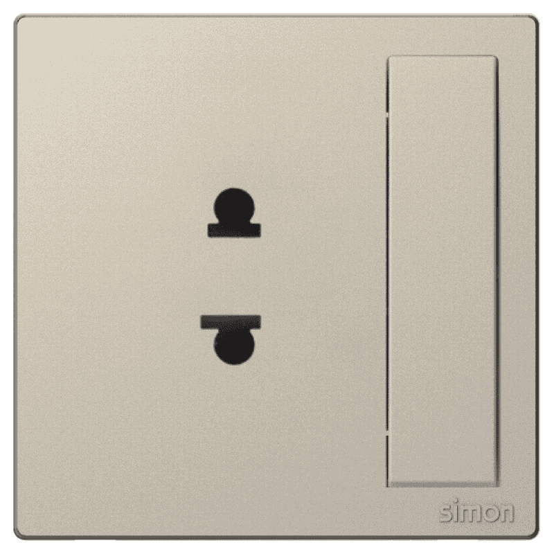 M3 Champagne 2 Pin Socket With Switch - FMC2PS90424