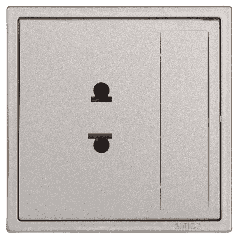 I7 Champagne 2 Pin Socket With Switch - FI7C2P90442