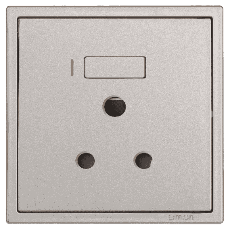 I7 Champagne 3 Pin Round Socket With Switch 15A - FI73PR90437