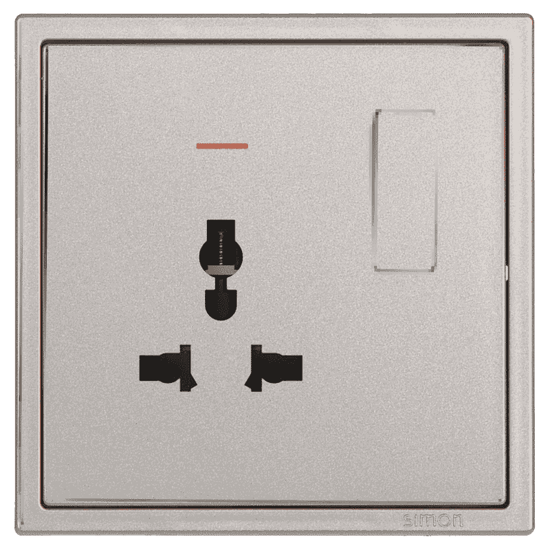 I7 Champagne 3 Pin Universal Socket With Switch 13A - FI73PU90435