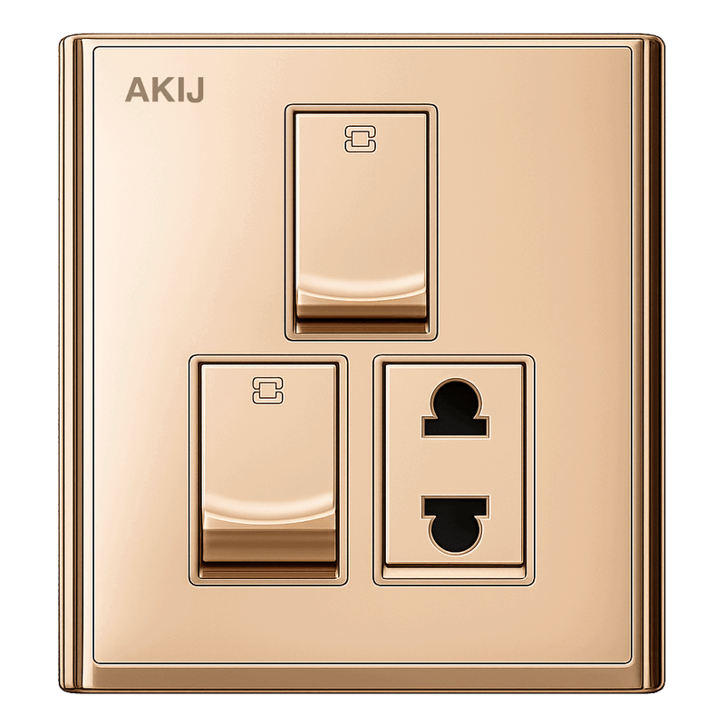 Akij Innova 2 Gang and 2 Pin Socket With Shutter - FGI2G2P0065